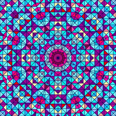 soyut renkli dijital dekoratif çiçek. sanatsal zemin renkli geometrik kontrast hat yıldız ve mavi pembe kırmızı mavi