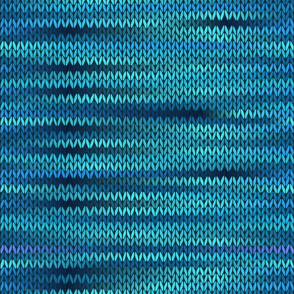 Stijl naadloos gebreide mélange patroon. blauw turquoise zwarte whi — Stockvector