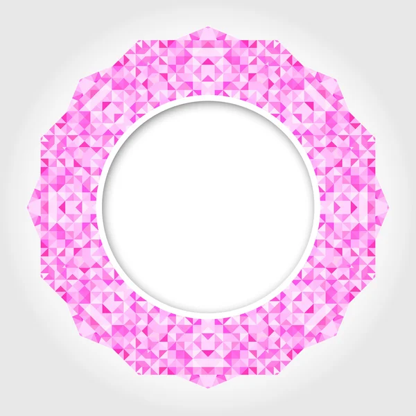 Abstracte witte ronde Frame met roze digitale rand — Stockvector