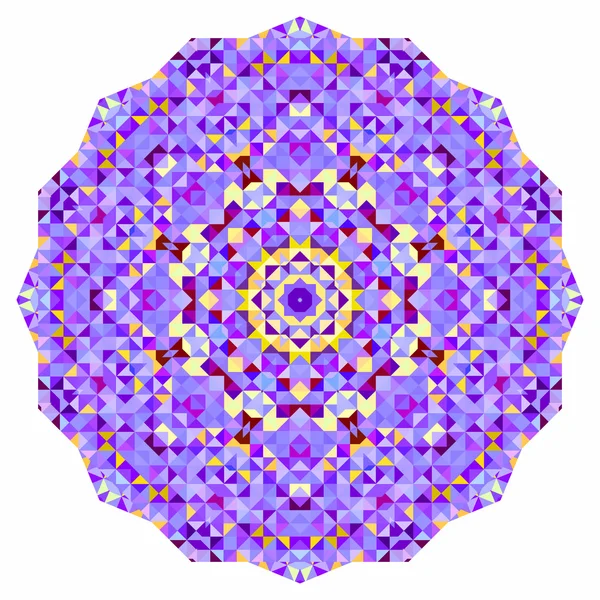 Abstracte cirkel van kleurrijke achtergrond. mozaïek ronde banner van blauw violet rood oranje geel-witte kleur geometrische vormen — Stockvector