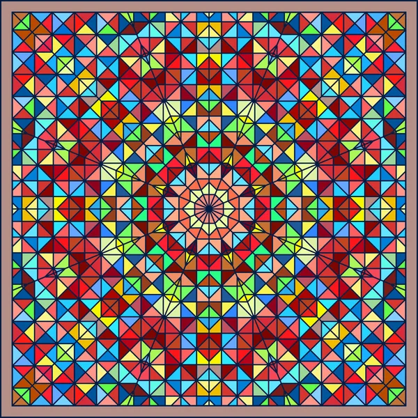 Fleur décorative numérique colorée abstraite. Contraste géométrique — Image vectorielle