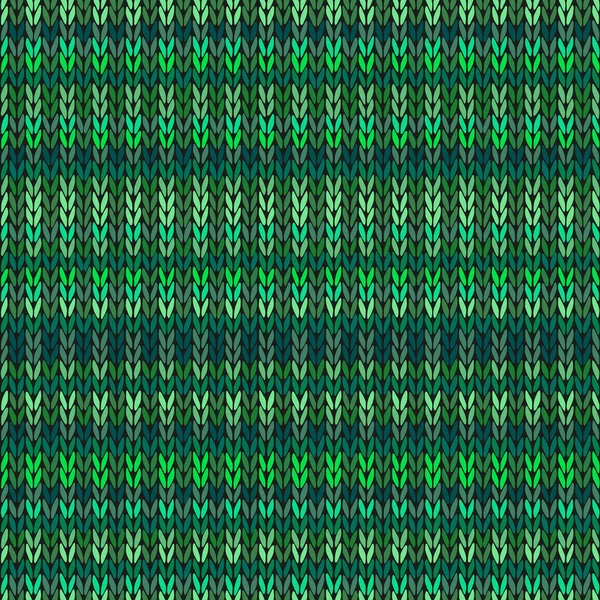 Arrière-plan vectoriel en aiguille, motif tricoté ornemental vert — Image vectorielle