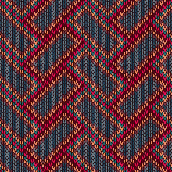 Motif tricoté sans couture. Jaune Orange Rouge Bleu Marron Couleur Bac — Image vectorielle