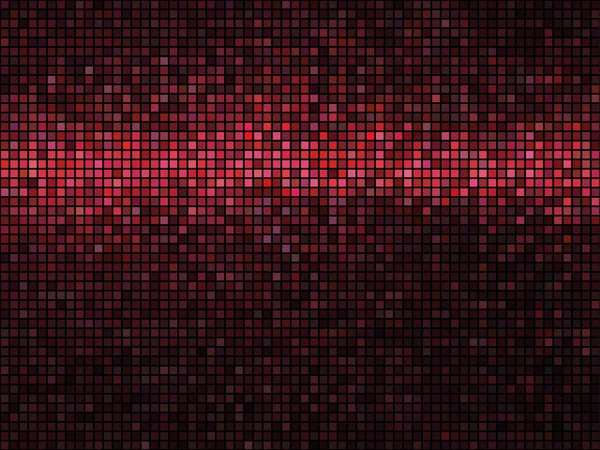 Fundo mosaico abstrato. Quadrado pixel mosaico. Luzes disco vermelho — Vetor de Stock