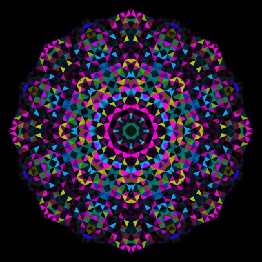 soyut çiçek. tekerlek vektör yaratıcı renkli stil. Mavi kırmızı sarı siyah baskın renk