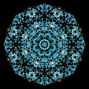 Soyut dijital çok renkli geometrik çiçek