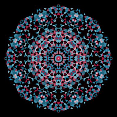 Soyut çiçek. Yaratıcı renkli stil tekerlek vektör. Kırmızı pembe 