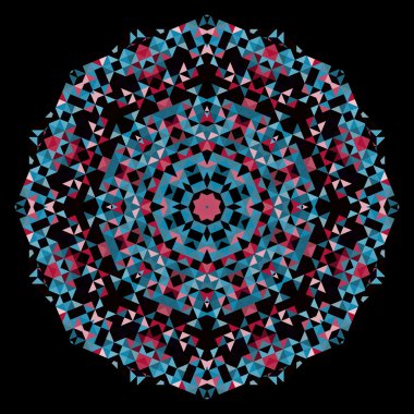 Soyut çiçek. Yaratıcı renkli stil tekerlek vektör. Kırmızı pembe 