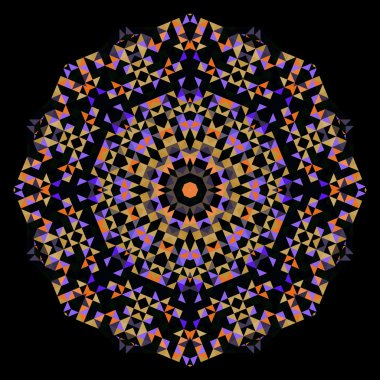 Soyut dijital çok renkli geometrik çiçek