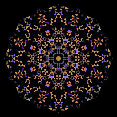 Soyut dijital çok renkli geometrik çiçek