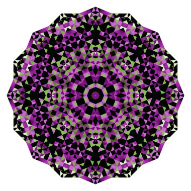 Soyut dijital çok renkli geometrik çiçek