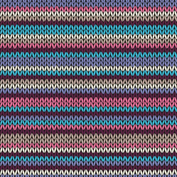 Seamless Color Striped Knitted Pattern — Stock Vector