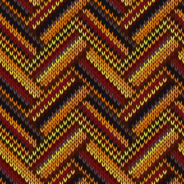 Sömlös stickad mönster. gul orange röd brun färg ba — Stock vektor
