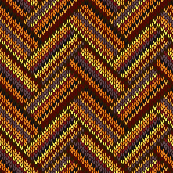 Motif tricoté sans couture. Jaune Orange Rouge Marron Couleur Backgrou — Image vectorielle