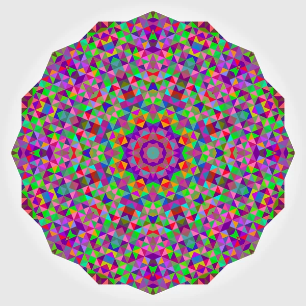 Abstract Flower. Creatieve kleurrijke stijl vector wiel. Cirkel achtergrond. Mozaïek Banner van geometrische vormen. Rood groen oranje paars Lila blauw Violet Magenta ronde Mandala achtergrond — Stockvector