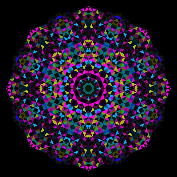 Abstraktní květina. kreativní barevné stylu vektor kolo. azurová purpurová žlutá černá dominantní barva — Stockový vektor