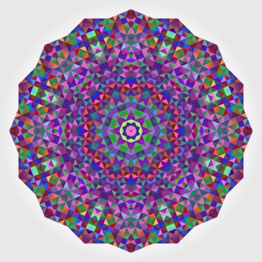 Soyut dijital çok renkli geometrik çiçek