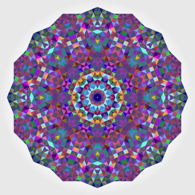 Soyut dijital çok renkli geometrik çiçek