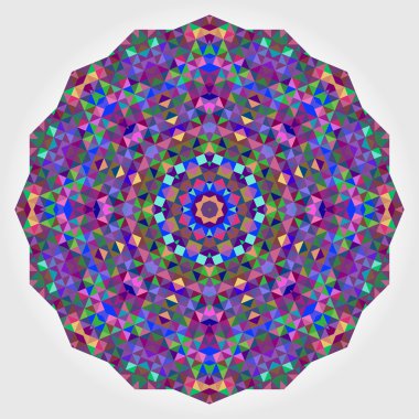 Soyut dijital çok renkli geometrik çiçek