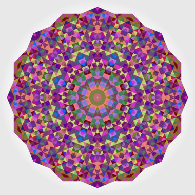 Soyut dijital çok renkli geometrik çiçek