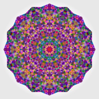 Soyut dijital çok renkli geometrik çiçek