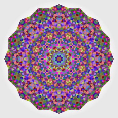 Soyut dijital çok renkli geometrik çiçek