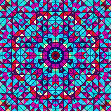 Geometrik renk soyut Retro desen. Vitray pencere