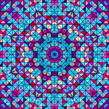 soyut renkli dijital dekoratif çiçek. sanatsal zemin renkli geometrik kontrast hat yıldız ve mavi pembe kırmızı mavi