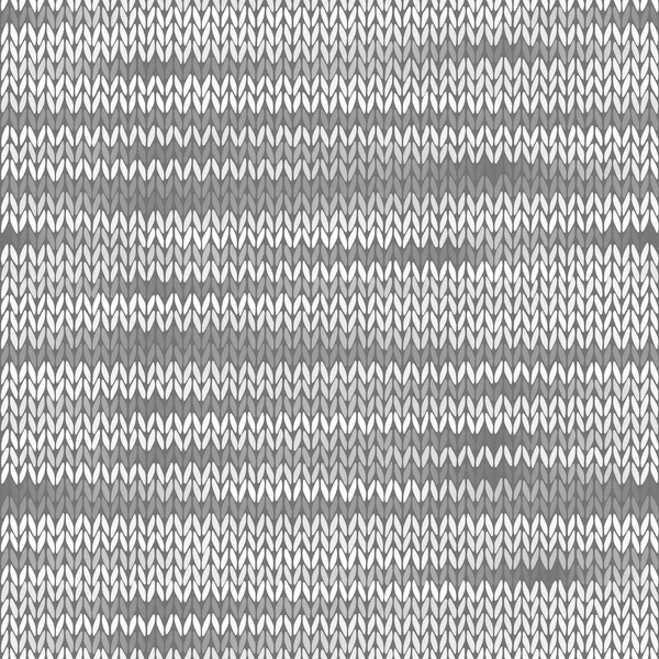 Vzor bezešvé pletené Melange styl. Bílá barva šedá vektor — Stockový vektor