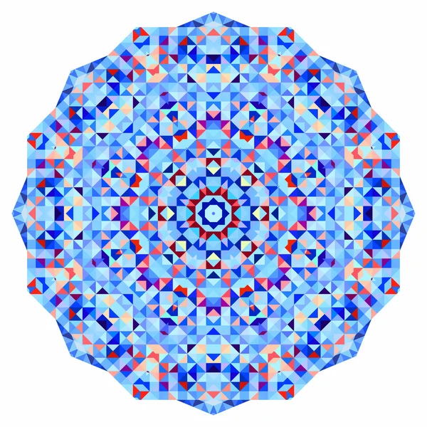 Abstract colorful circle backdrop. Geometric vector mandala. Mosaic banner of geometric shapes — Stock Vector