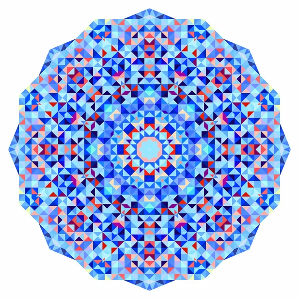 抽象的なカラフルなサークルの背景。幾何学的なベクトルのマンダラです。幾何学的図形のモザイク バナー — ストックベクタ