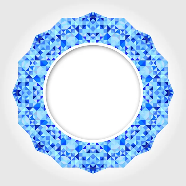 Fond de cercle abstrait avec bordure numérique bleu vif — Image vectorielle