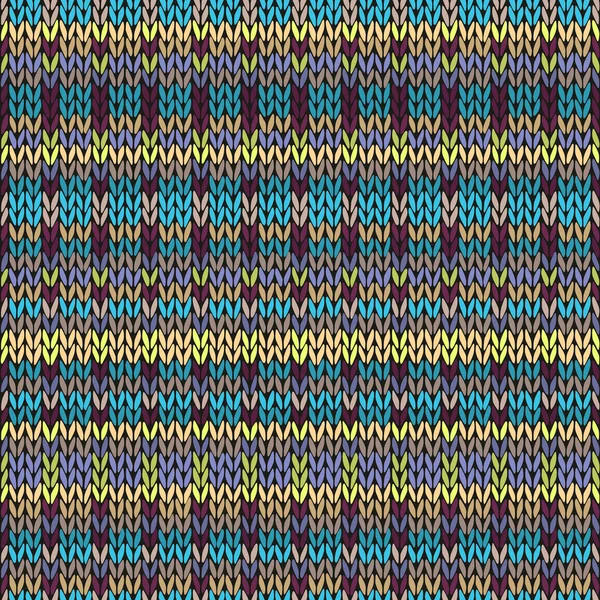 Motif tricoté sans couture. Modèle tribal répétitif multicolore — Image vectorielle