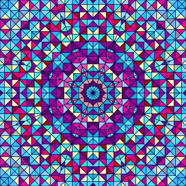 Fleur décorative numérique colorée abstraite. Ligne de contraste géométrique étoile et bleu rose rouge cyan couleur toile de fond artistique — Image vectorielle