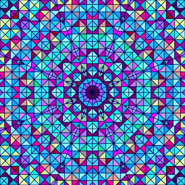 soyut renkli dijital dekoratif çiçek. sanatsal zemin renkli geometrik kontrast hat yıldız ve mavi pembe kırmızı mavi