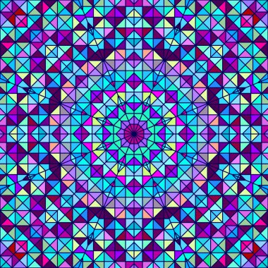 soyut renkli dijital dekoratif çiçek. sanatsal zemin renkli geometrik kontrast hat yıldız ve mavi pembe kırmızı mavi