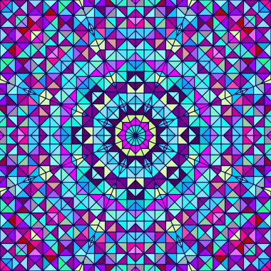 soyut renkli dijital dekoratif çiçek. sanatsal zemin renkli geometrik kontrast hat yıldız ve mavi pembe kırmızı mavi