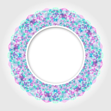 açık renkli dijital sınır ile soyut beyaz yuvarlak çerçeve