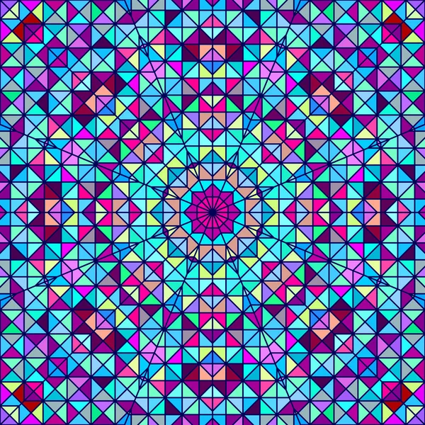Flor decorativa digital colorida abstrata. Linha de Contraste Geométrico Estrela e Azul Rosa Vermelho Ciano Cor Cenário Artístico — Vetor de Stock