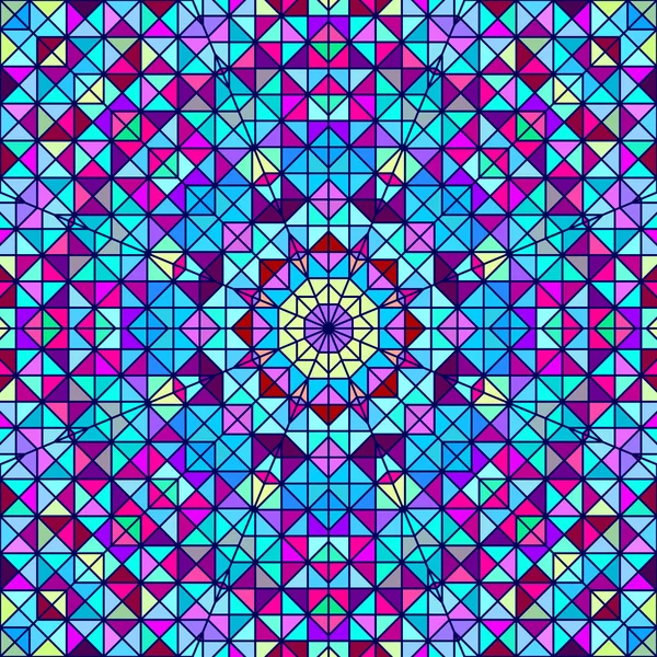 Fleur décorative numérique colorée abstraite. Ligne de contraste géométrique étoile et bleu rose rouge cyan couleur toile de fond artistique — Image vectorielle