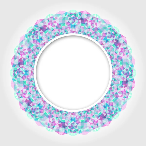 Cadre rond blanc abstrait avec bordure numérique couleur claire — Image vectorielle