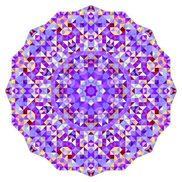 Abstracte cirkel van kleurrijke achtergrond. mozaïek ronde banner van blauw violet rood oranje geel-witte kleur geometrische vormen — Stockvector