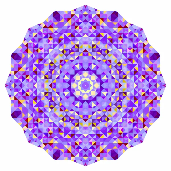 Résumé fond de cercle coloré. Mosaïque bannière ronde de bleu violet rouge orange jaune blanc formes géométriques de couleur — Image vectorielle