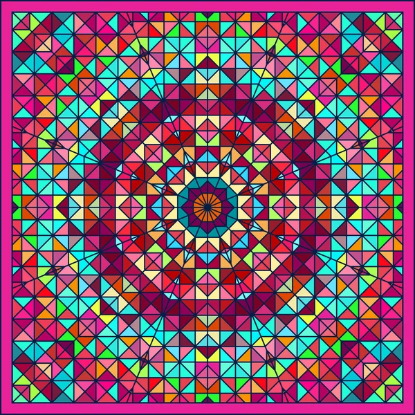 抽象炫彩的数字装饰花卉。几何对比 — 图库矢量图片