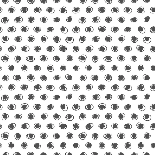 Seamless Black and White Pattern. Polka Dot Texture. Stylish Fashion Print — Stock Vector