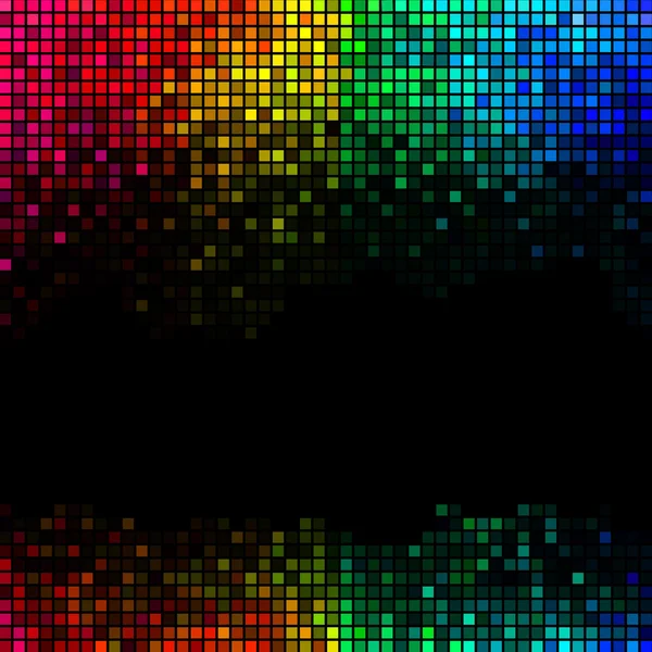 Многоцветные абстрактные огни диско фон. Квадратная пиксельная мозаика — стоковый вектор