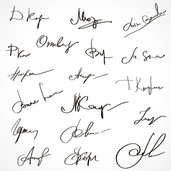 Autographs Set. Collection of Business Contract Signatures