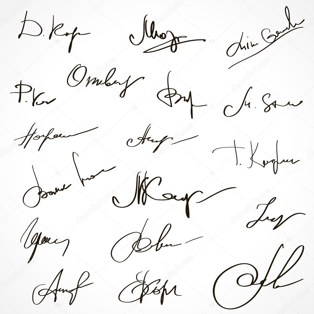 Autographs Set. Collection of Business Contract Signatures