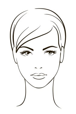 Young woman face clipart