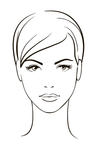 Jeune femme visage — Image vectorielle